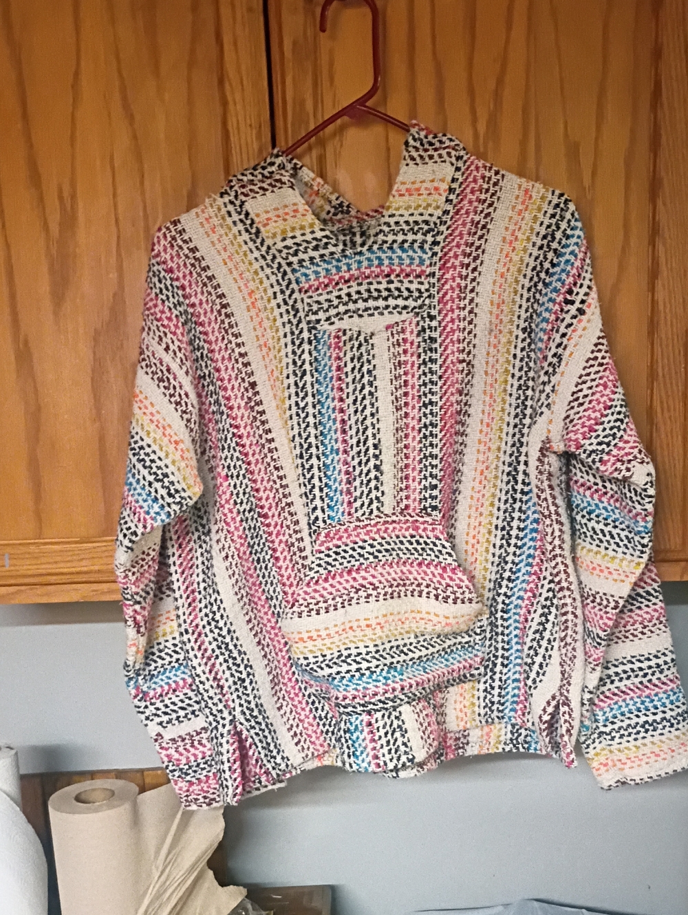Men's Multicolor Striped Knit Hoodie Sweater